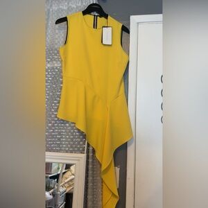 Zara Vibrant Yellow Asymmetrical Dress